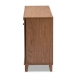 Baxton Studio Coolidge Modern and Contemporary Walnut Finished 8-Shelf Wood Shoe Storage Cabinet - BSOFP-04LV-Walnut