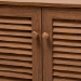Baxton Studio Coolidge Modern and Contemporary Walnut Finished 8-Shelf Wood Shoe Storage Cabinet - BSOFP-04LV-Walnut