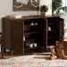 Baxton Studio Coolidge Modern and Contemporary Walnut Finished 8-Shelf Wood Shoe Storage Cabinet - BSOFP-04LV-Walnut