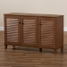 Baxton Studio Coolidge Modern and Contemporary Walnut Finished 8-Shelf Wood Shoe Storage Cabinet - BSOFP-04LV-Walnut