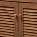 Baxton Studio Coolidge Modern and Contemporary Walnut Finished 11-Shelf Wood Shoe Storage Cabinet with Drawer - BSOFP-05LV-Walnut