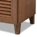 Baxton Studio Coolidge Modern and Contemporary Walnut Finished 11-Shelf Wood Shoe Storage Cabinet with Drawer - BSOFP-05LV-Walnut