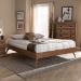 Baxton Studio Lissette Mid-Century Modern Walnut Brown Finished Wood King Size Platform Bed Frame - BSOMG9704-Ash Walnut-Bed Frame-King