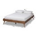 Baxton Studio Lissette Mid-Century Modern Walnut Brown Finished Wood King Size Platform Bed Frame - BSOMG9704-Ash Walnut-Bed Frame-King