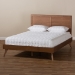 Baxton Studio Zenon Mid-Century Modern Walnut Brown Finished Wood Full Size Platform Bed - BSOZenon-Ash Walnut-Full
