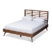 Baxton Studio Calisto Mid-Century Modern Walnut Brown Finished Wood Full Size Platform Bed
