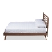 Baxton Studio Calisto Mid-Century Modern Walnut Brown Finished Wood Full Size Platform Bed - BSOCalisto-Ash Walnut-Full