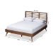 Baxton Studio Calisto Mid-Century Modern Walnut Brown Finished Wood Full Size Platform Bed - BSOCalisto-Ash Walnut-Full