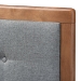 Baxton Studio Ines Mid-Century Modern Dark Grey Fabric Upholstered Walnut Brown Finished Wood King Size Platform Bed - BSOInes-Dark Grey/Ash Walnut-King