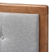 Baxton Studio Ines Mid-Century Modern Light Grey Fabric Upholstered Walnut Brown Finished Wood Queen Size Platform Bed - BSOInes-Light Grey/Ash Walnut-Queen