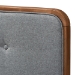 Baxton Studio Dilara Mid-Century Modern Dark Grey Fabric Upholstered Walnut Brown Finished Wood Queen Size Platform Bed - BSODilara-Dark Grey/Ash Walnut-Queen