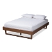 Baxton Studio Liliya Mid-Century Modern Walnut Brown Finished Wood Full Size Platform Bed Frame