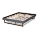 Baxton Studio Liliya Mid-Century Modern Dark Grey Fabric Upholstered Walnut Brown Finished Wood Queen Size Platform Bed Frame - BSOMG97043-1-Dark Grey/Ash Walnut-Bed Frame-Queen