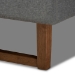 Baxton Studio Ayla Mid-Century Modern Dark Grey Fabric Upholstered Walnut Brown Finished Wood Queen Size Platform Bed - BSOAyla-Dark Grey/Ash Walnut-Queen
