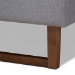 Baxton Studio Liliya Mid-Century Modern Light Grey Fabric Upholstered Walnut Brown Finished Wood Full Size Platform Bed Frame - BSOMG97043-1-Light Grey/Ash Walnut-Bed Frame-Full