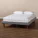 Baxton Studio Liliya Mid-Century Modern Light Grey Fabric Upholstered Walnut Brown Finished Wood Full Size Platform Bed Frame - BSOMG97043-1-Light Grey/Ash Walnut-Bed Frame-Full