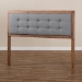 Baxton Studio Sarine Mid-Century Modern Dark Grey Fabric Upholstered Walnut Brown Finished Wood King Size Headboard - BSOMG97053-Dark Grey/Ash Walnut-HB-King