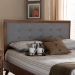 Baxton Studio Sarine Mid-Century Modern Light Grey Fabric Upholstered Walnut Brown Finished Wood Full Size Headboard - BSOMG97053-Light Grey/Ash Walnut-HB-Full