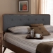 Baxton Studio Palina Mid-Century Modern Dark Grey Fabric Upholstered Walnut Brown Finished Wood Queen Size Headboard - BSOMG3000PC-Dark Grey/Ash Walnut-HB-Queen