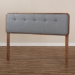 Baxton Studio Palina Mid-Century Modern Dark Grey Fabric Upholstered Walnut Brown Finished Wood Queen Size Headboard - BSOMG3000PC-Dark Grey/Ash Walnut-HB-Queen