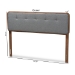 Baxton Studio Palina Mid-Century Modern Dark Grey Fabric Upholstered Walnut Brown Finished Wood Queen Size Headboard - BSOMG3000PC-Dark Grey/Ash Walnut-HB-Queen