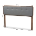 Baxton Studio Palina Mid-Century Modern Dark Grey Fabric Upholstered Walnut Brown Finished Wood Queen Size Headboard - BSOMG3000PC-Dark Grey/Ash Walnut-HB-Queen
