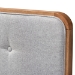 Baxton Studio Palina Mid-Century Modern Light Grey Fabric Upholstered Walnut Brown Finished Wood Queen Size Headboard - BSOMG3000PC-Light Grey/Ash Walnut-HB-Queen