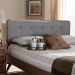 Baxton Studio Palina Mid-Century Modern Light Grey Fabric Upholstered Walnut Brown Finished Wood Queen Size Headboard - BSOMG3000PC-Light Grey/Ash Walnut-HB-Queen