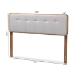 Baxton Studio Palina Mid-Century Modern Light Grey Fabric Upholstered Walnut Brown Finished Wood Queen Size Headboard - BSOMG3000PC-Light Grey/Ash Walnut-HB-Queen