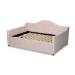 Baxton Studio Perry Modern and Contemporary Light Pink Velvet Fabric Upholstered and Button Tufted Queen Size Daybed - BSOCF8940-Light Pink-Daybed-Q