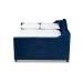 Baxton Studio Perry Modern and Contemporary Navy Blue Velvet Fabric Upholstered and Button Tufted Full Size Daybed with Trundle - BSOCF8940-Navy Blue-Daybed-F/T