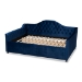 Baxton Studio Perry Modern and Contemporary Navy Blue Velvet Fabric Upholstered and Button Tufted Full Size Daybed - BSOCF8940-Navy Blue-Daybed-F