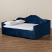 Baxton Studio Perry Modern and Contemporary Navy Blue Velvet Fabric Upholstered and Button Tufted Full Size Daybed - BSOCF8940-Navy Blue-Daybed-F
