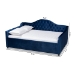Baxton Studio Perry Modern and Contemporary Navy Blue Velvet Fabric Upholstered and Button Tufted Full Size Daybed - BSOCF8940-Navy Blue-Daybed-F