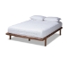 Baxton Studio Kaia Mid-Century Modern Walnut Brown Finished Wood Full Size Platform Bed Frame