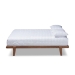 Baxton Studio Kaia Mid-Century Modern Walnut Brown Finished Wood Full Size Platform Bed Frame - BSOMG0002-Ash Walnut-Full