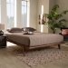 Baxton Studio Kaia Mid-Century Modern Walnut Brown Finished Wood Full Size Platform Bed Frame - BSOMG0002-Ash Walnut-Full