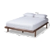 Baxton Studio Kaia Mid-Century Modern Walnut Brown Finished Wood Full Size Platform Bed Frame - BSOMG0002-Ash Walnut-Full