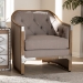 Baxton Studio Terina French Country Industrial Grey-Beige Fabric Upholstered Whitewashed Oak Wood Armchair with Metal Accents - BSOTSF7763-Beige-CC