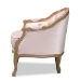 Baxton Studio Genevieve Traditional French Provincial Light Pink Velvet Upholstered White-Washed Oak Wood Armchair - BSOTSF7766-Light Pink-CC