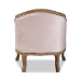Baxton Studio Genevieve Traditional French Provincial Light Pink Velvet Upholstered White-Washed Oak Wood Armchair - BSOTSF7766-Light Pink-CC