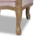 Baxton Studio Genevieve Traditional French Provincial Light Pink Velvet Upholstered White-Washed Oak Wood Armchair - BSOTSF7766-Light Pink-CC