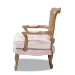 Baxton Studio Vallea Traditional French Provincial Light Pink Velvet Fabric Upholstered White-Washed Oak Wood Armchair - BSOTSF7764-Light Pink-CC