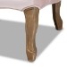 Baxton Studio Vallea Traditional French Provincial Light Pink Velvet Fabric Upholstered White-Washed Oak Wood Armchair - BSOTSF7764-Light Pink-CC