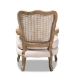 Baxton Studio Vallea Traditional French Provincial Light Beige Velvet Fabric Upholstered White-Washed Oak Wood Armchair - BSOTSF7764-Light Beige-CC