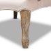 Baxton Studio Vallea Traditional French Provincial Light Beige Velvet Fabric Upholstered White-Washed Oak Wood Armchair - BSOTSF7764-Light Beige-CC