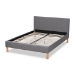 Baxton Studio Aneta Modern and Contemporary Grey Fabric Upholstered King Size Platform Bed - BSOCF9014-Grey-King