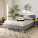 Baxton Studio Aneta Modern and Contemporary Grey Fabric Upholstered King Size Platform Bed - BSOCF9014-Grey-King