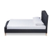 Baxton Studio Felisa Modern and Contemporary Charcoal Grey Fabric Upholstered and Button Tufted King Size Platform Bed - BSOCF9009-Charcoal-King