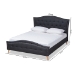 Baxton Studio Felisa Modern and Contemporary Charcoal Grey Fabric Upholstered and Button Tufted King Size Platform Bed - BSOCF9009-Charcoal-King